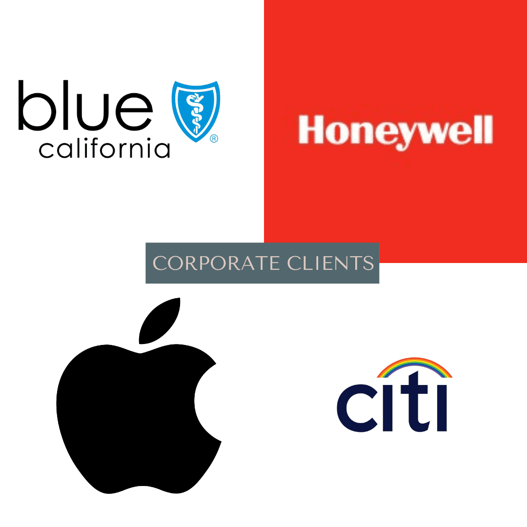 Logos for Blue California, Honeywell, Apple, and Citibank