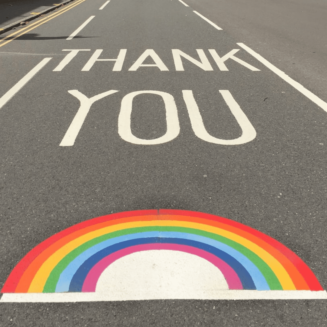 Thank you with rainbow